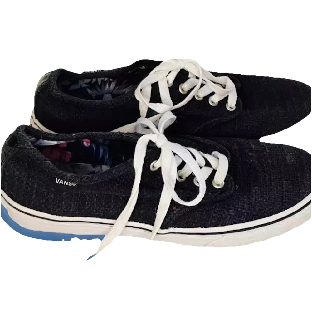 Vans Sneakers Black Sz 9 Mesh Tie Kicks Women